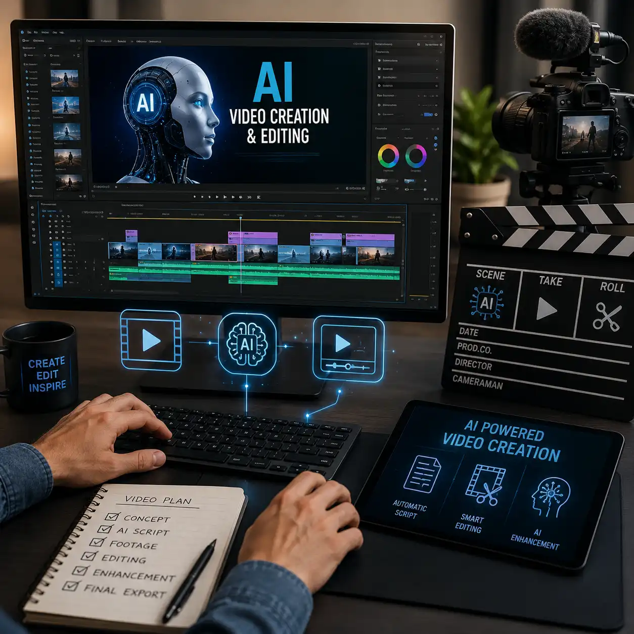 AI video creation and editing image