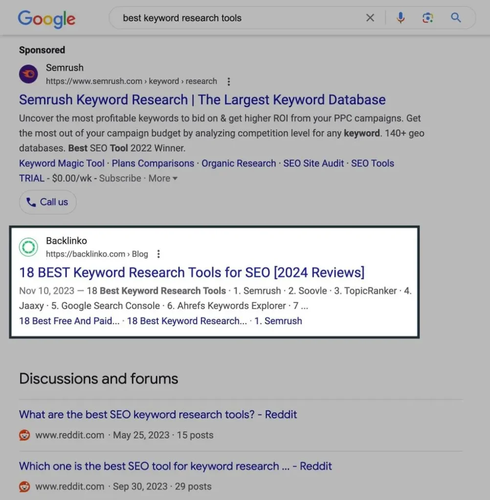 google serp competitor analysis example