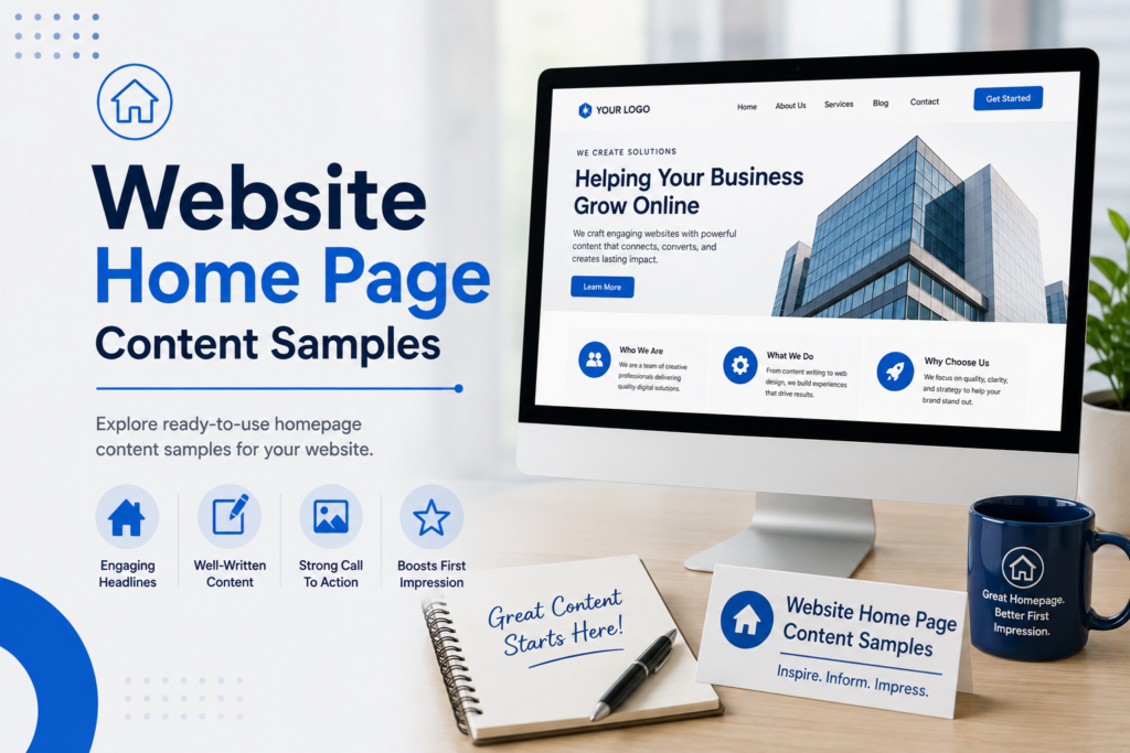 home page content samples